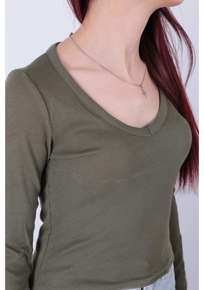 Busem S0015897 Kadın Bluz Haki
