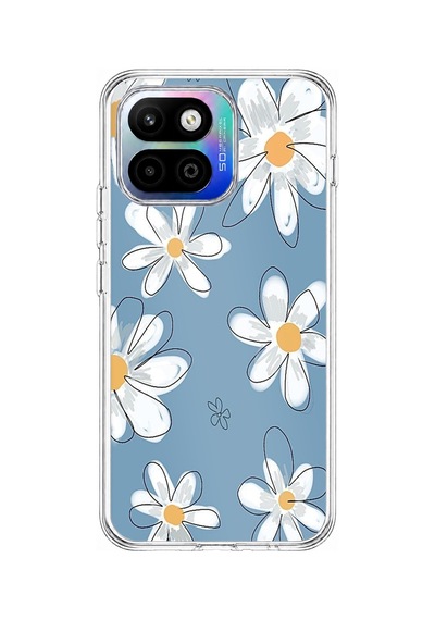 General Mobile Gm 26 One 5g Uyumlu Mavi Papatya Bahçesi Baskılı Silikon Kılıf