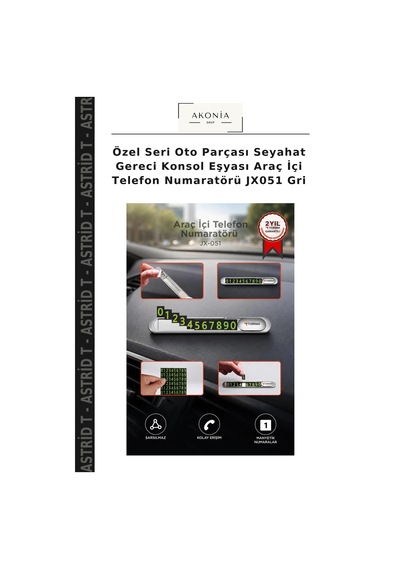 Özel Seri Oto Parçası Seyahat Gereci Konsol Eşyası Araç İçi Telefon Numaratörü Jx051 Gri