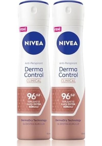 Derma Control Clinical Kadın Sprey Deodorant 150ml, 96 Saat Üstün Koruma,anti-perspirant X2 Adet