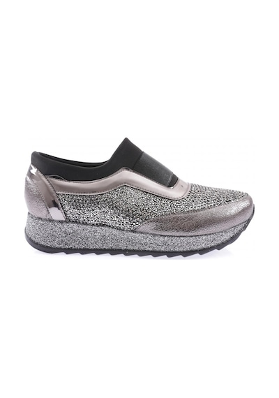 Dgn Akt-03-23y Kadin Kalin Taban Silver Taşli Sneakers Ayakkabi AKT-03-1563-R0626 Gümüş