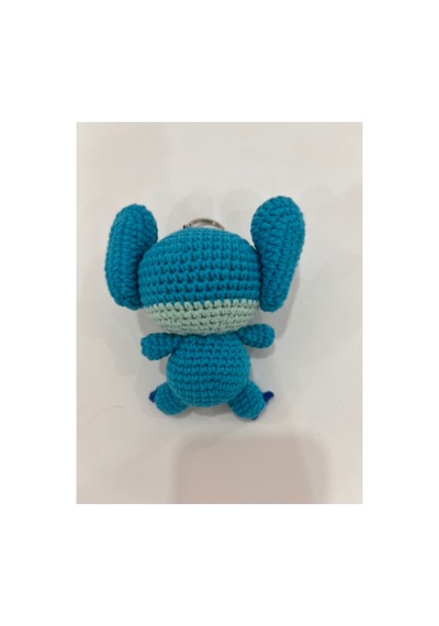 El Yapımı Amigurumi Mavi Canavar Anahtarlık - Örgü Figür, 11 Cm Mavi Mavi