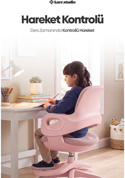 Olinda Ergonomik Çocuk Çalışma Koltuğu Pembe