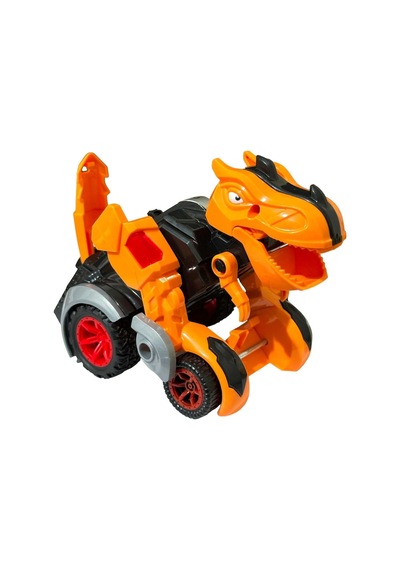 Trex Dinazor Figür Araba Sürtmeli Teker Transformers Robot Dinozor 15cm Turuncu Turuncu