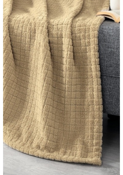 Wellsoft Battaniye-tv Battaniyesi- Peluş Polar Yumuşak Battaniye-110x160 Cm Devetuyu Deve Tüyü