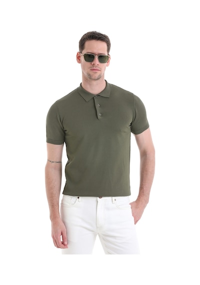 Hatemoğlu Haki Regular Fit Düz Rayon Polo Yaka Tişört 35362023c001 022 Haki