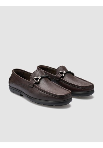 Cabani Tivra %100 Hakiki Deri Kahverengi Toka Detaylı Erkek Loafer
