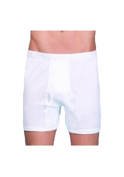 Sedef Yıldızı Erkek Penye Arjantin Külot Boxer Pamuklu Beyaz
