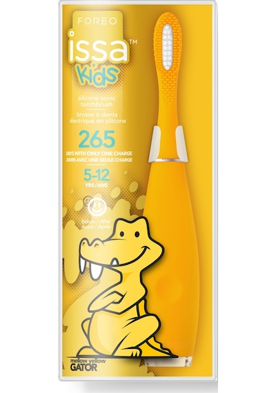 Foreo ISSA Kids Çocuk Diş Fırçası 5-12 Yaş için Mellow Yellow Gator
