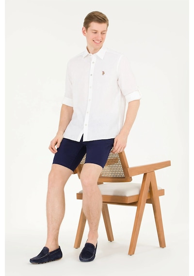 U.S. Polo Assn. Erkek Comfort Fit Düğmeli Yaka Gömlek 1570537 Bey Beyaz U.S. Polo Assn. Erkek Comfort Fit Düğmeli Yaka Gömlek 1570537 Bey Beyaz