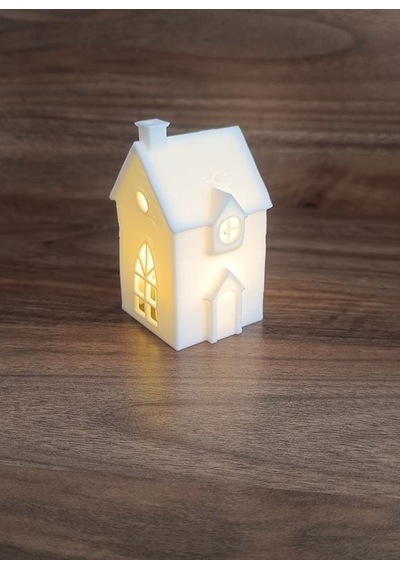 Kış Evi Mumluk Noel Yılbaşı Süsü Dekoratif Biblo Tealight Mumluk Seti Mum Dahildir