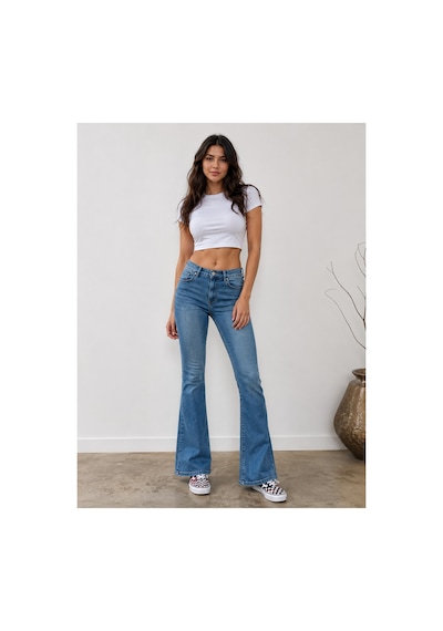 Kene Jeans Tint İşlemli Yüksek Bel Esnek/likralı Denim/kot İspanyol Paça Jeans Pantolon Tint İşlemli Kene Jeans Tint İşlemli Yüksek Bel Esnek/likralı Denim/kot İspanyol Paça Jeans Pantolon Tint İşlemli