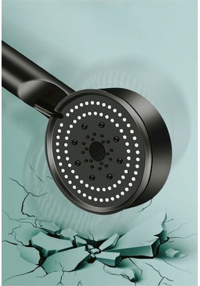 Turbo Fan 5 Fonksiyonlu Su Tasarruflu Duş Başlığı Turbo El Duşu Siyah Diğer