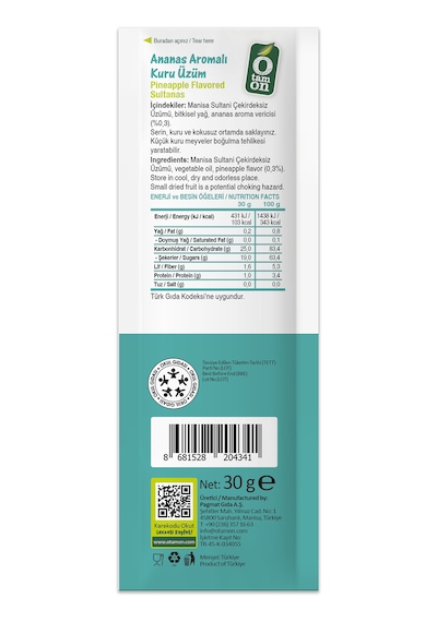Ananas Aromalı Üzüm 18x30g Set