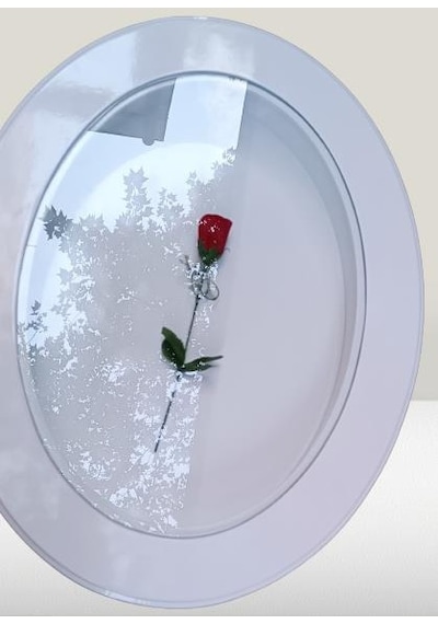 1448bng90269hobi Adn Dekoratif Sehpa Rölyef Camlı Ahşap Mdf Beyaz Lake Boya El Yapım