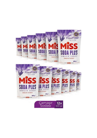Miss Soda Plus Çamaşır Sodası 500 Gr Lavanta 12li Set Tplm 6000gr