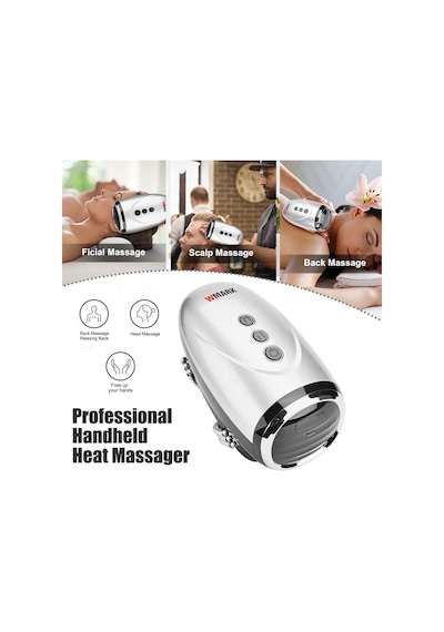 Colorski Kablosuz Berber Masaj Aleti, Boyun, Bacaklar, El/yüz İçin Usb Şarjlı El Masaj Aleti, 2 X 2600 Amh Masaj Düğümleri Gümüş