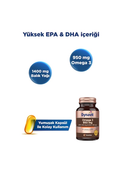 Dynavit Omega 3 950 MG Balık Yağı 30 Kapsül
