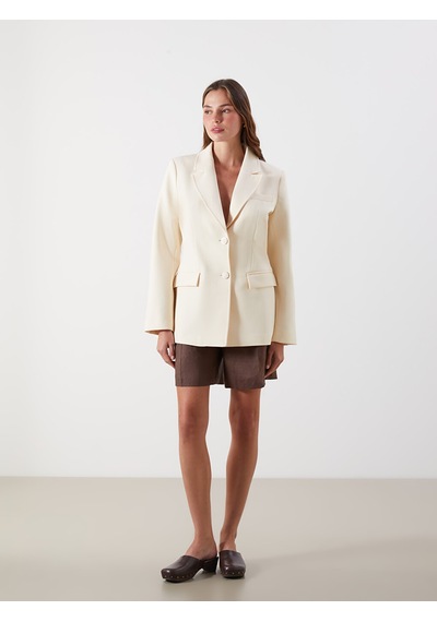 Lcw Vision Beyaz Krep Kadın Blazer Ceket