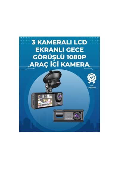 Gece Görüşlü 3'lü Araç Kamerası Geri Görüş Destekli 170 Geniş Açı - Ssssss6654-4