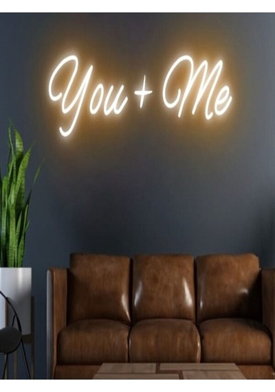 You+me Yazılı Neon Tabela Turuncu