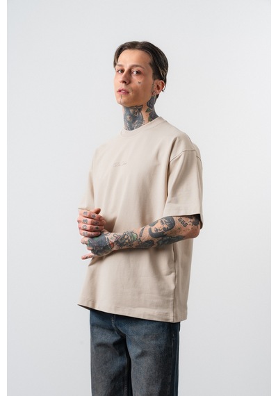 Respire Erkek Da Vinci The Last Supper Baskılı Oversize T-shirt Bej