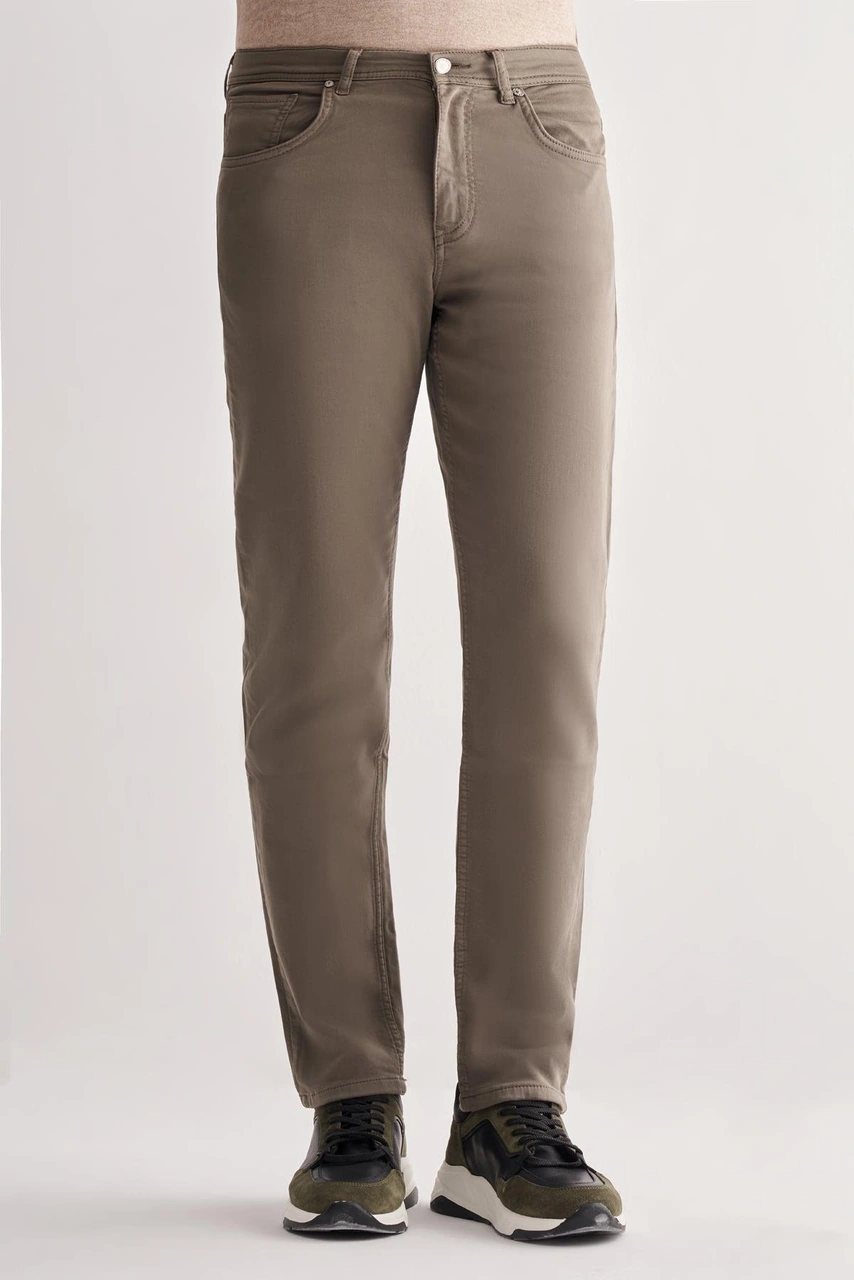 İmza Haki 5 Cep Düz Paça Pamuklu Slim Fit 5 Cep Casual Pantolon 1003255322 Haki