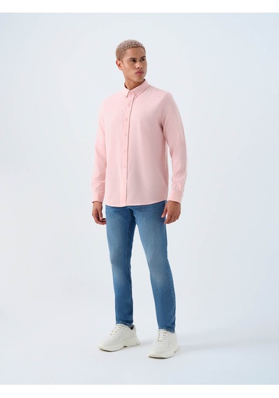 Loft Regular Fit Uzun Kol Pudra Erkek Gömlek Lf2040017 Pudra
