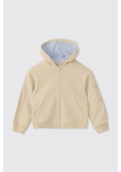 Panço Erkek Bebek Kapüşonlu Bej Sweatshirt Krem