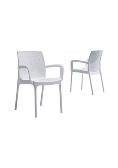 Tr Sunset Rattan 4 Adet Sandalye Takımı R008, Beyaz, Plastik Ve Cam Elyaf Genel