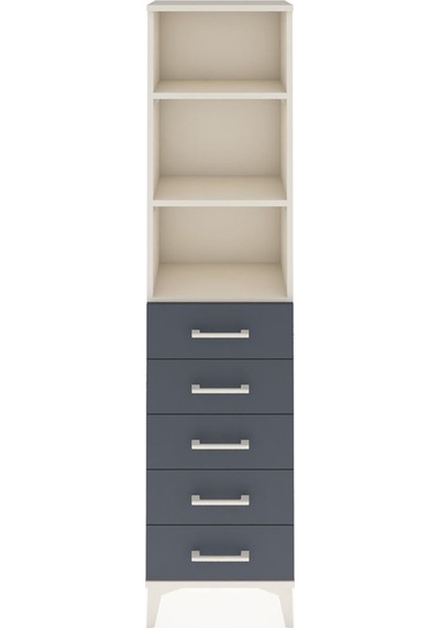 Arges Dolap 3 Raflı 5 Çekmeceli 44x30x182 Aytaşı-antrasit Aytaşı