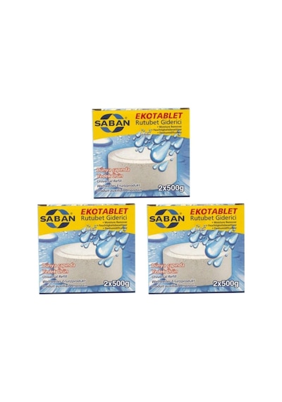 3 Adet 2x500gr - Naturel - Nem Alıcı Rutubet Giderici Yedek Tablet