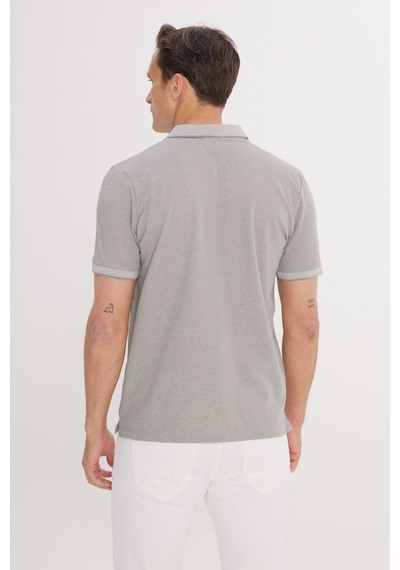 Ac&Co / Altınyıldız Classics 465126598 Düğmeli Polo Yaka Cepsiz Slim Fit Erkek Tişört Gri