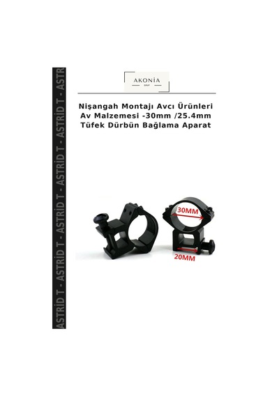 Nişangah Montajı Avcı Ürünleri Av Malzemesi -30mm /25.4mm Dürbün Bağlama Aparat