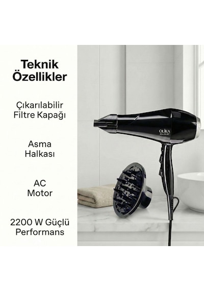 Olika Mira MR-007 2200 W Ac Motor Saç Kurutma Makinesi