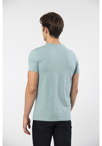 Cacharel Erkek V Yaka Likralı T-shirt 1332/yeşil1 Yeşil