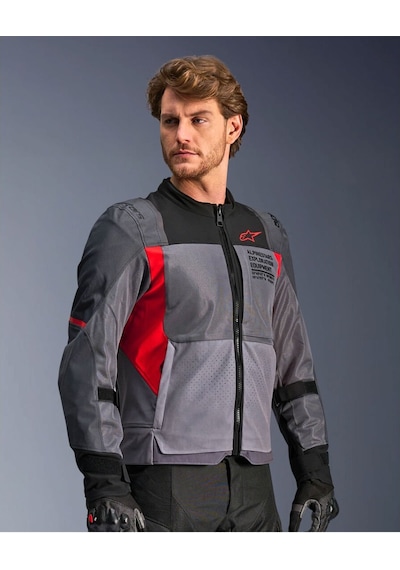 Alpinestars St-2 Air Korumalı Motosiklet Montu Gri Kırmızı Siyah