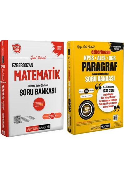 Pegem 2026 Kpss Ezberbozan Matematik Ve Paragraf Soru Bankası Seti 2 Kitap