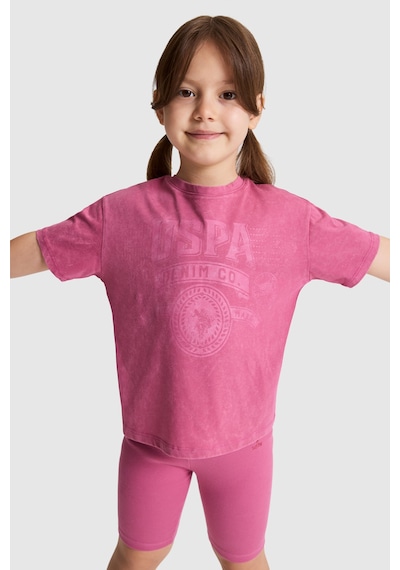 U.S. Polo Assn. Kız Çocuk Fuşya Tişört 50325688-vr023 Fusya