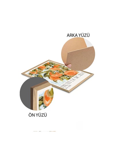 2 Parça Ahşap Çerçeve Görünümlü Mdf Tablo Seti 20x30 Cm - Model 1 - Ersy2mdfmodel1