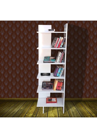 6 Raflı Köşe Kitaplık Dekoratif Köşe Kitaplığı Tlpk03s 001