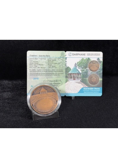2019 Nasreddin Hoca No. 5 "dünyanın Ortası Burasıdır" Sertifikalı Bronz Hatıra Parası