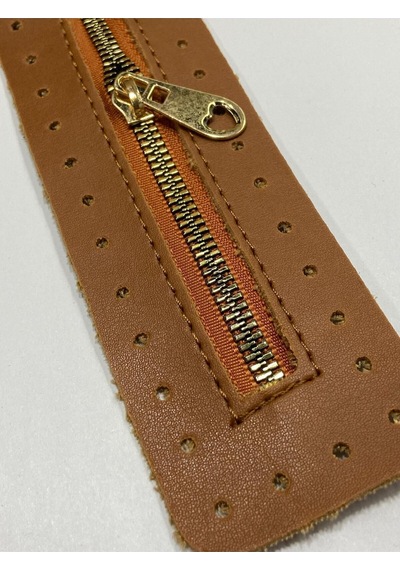 Karantuhafiye Derili Fermuar / Çanta Fermuarı / Kapak Fermuar 30 Cm Taba Taba