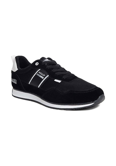 Jagulep Bugatti Deri Anorak Anatomik Erkek Sneaker Siyah Beyaz Siyah