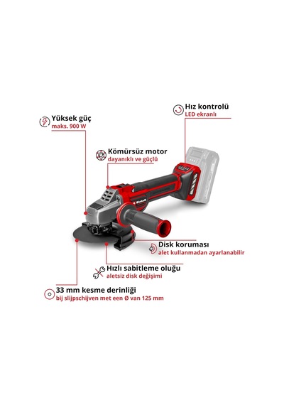 Tr Professional Akülü Avuç Taşlama Makinesi Tp-ag 18/125 Ce Q Li