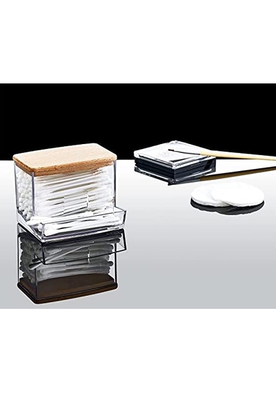 Ahşap Görünümlü Kapak 3'lü Organizer Set, Modern Pamukluk Düzenleyici Şık 3'lü Pamukluk Set - Şık Ve Fonksiy Çok Renkli