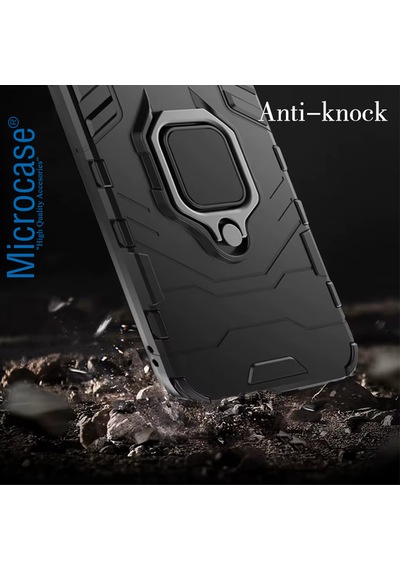 Microcase Xiaomi Redmi Poco F7 Pro/k80 İle Uyumlu Batman Serisi Yüzük Standlı Armor Kılıf - Siyah Al3349