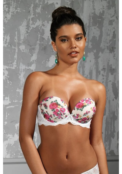 Melonika Golshan Gardenia Big Size Plunge Bra, Ekru Konforlu Ve Şık Sütyen Çok Renkli