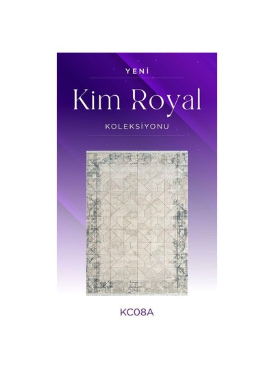 Royal Halı Kim Royal Kc08a Krem Mavi Akrilik Yumuşak Dokulu Modern Eskitme Halı Bordo