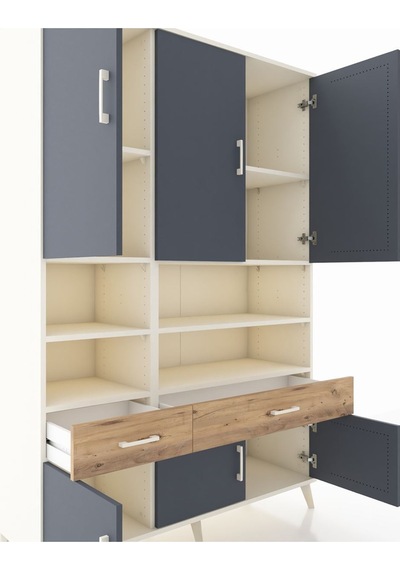 Hyperion Dolap 8 Raflı 2 Çekmeceli 6 Kapaklı 132x44x195 Aytaşı-antrasit/çam Antrasıt/atlas Çam Hyperion Dolap 8 Raflı 2 Çekmeceli 6 Kapaklı 132x44x195 Aytaşı-antrasit/çam Antrasıt/atlas Çam